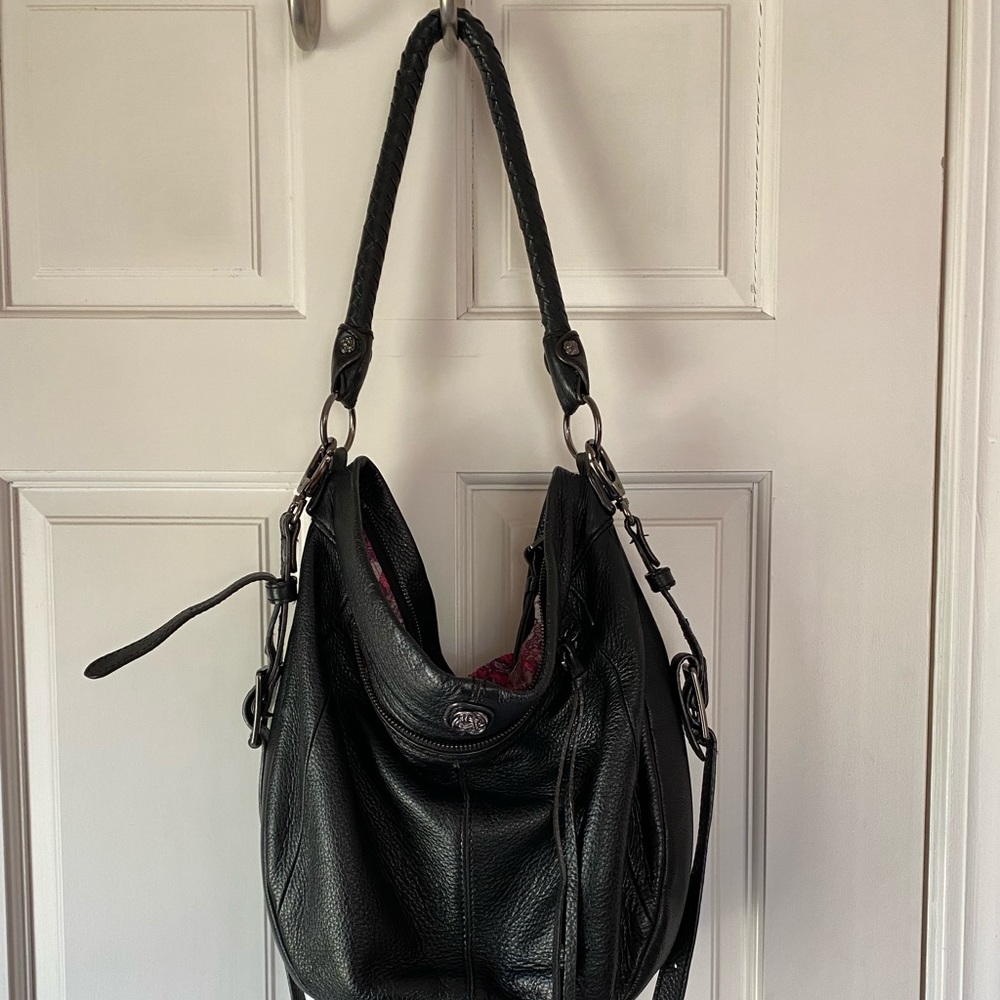 Black crossbody bag with shoulder strap